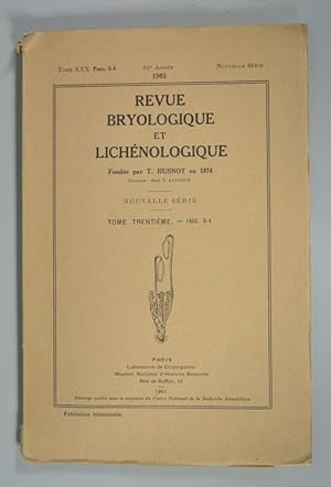 Imagen del vendedor de REVUE BRYOLOGIQUE ET LICHENOLOGIQUE, Tome 16, 1947, 40e Annee, Nouvelle Serie. (Coplete.) (Contains e.g.: Charles-Isidore Douin. Professur au Lycee de Chartres 1858-1944. Par Robert Douin.) a la venta por Antiquariat Bookfarm