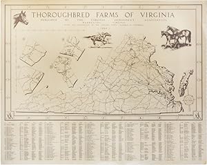 [Map of the] Thoroughbred Farms of Virginia