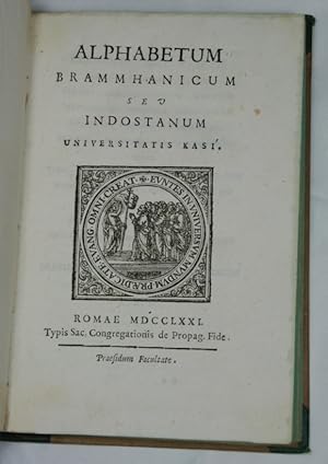 [HINDUSTANI] Alphabetum brammhanicum seu Indostanum Universitatis Kasi. Romae, Typis Sac. Congreg...