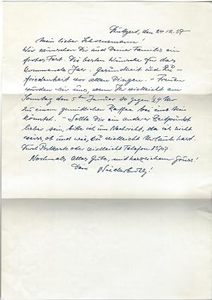 Bild des Verkufers fr Eigenh. Brief mit U. und eh. Billett mit U. zum Verkauf von Kotte Autographs GmbH