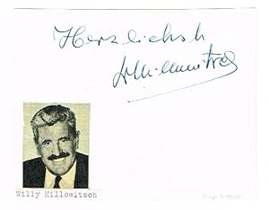 Bild des Verkufers fr Albumblatt mit eigenh. Namenszug und montiertem Portrait (Zeitungsausschnitt). zum Verkauf von Kotte Autographs GmbH