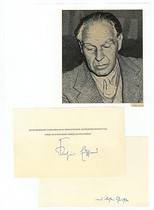 Imagen del vendedor de Gedr. Dankeskarte mit eigenh. U. und Briefkarte mit eh. Gruzeile a la venta por Kotte Autographs GmbH