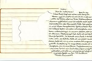 Bild des Verkufers fr Eigenh. Papiercollage mit montiertem eh. Brief mit U. zum Verkauf von Kotte Autographs GmbH