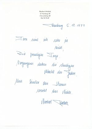 Imagen del vendedor de Eigenh. Gedicht (7 Zeilen) mit U. a la venta por Kotte Autographs GmbH