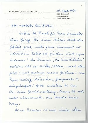 Immagine del venditore per Eigenh. Brief mit U. venduto da Kotte Autographs GmbH