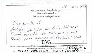 Bild des Verkufers fr Eigenh. Brief mit U. zum Verkauf von Kotte Autographs GmbH