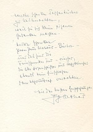 Imagen del vendedor de Eigenh. Albumblatt mit U. a la venta por Kotte Autographs GmbH