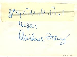 Imagen del vendedor de Albumblatt mit eigenh. Namenszug und montierter eh. Notenzeile. a la venta por Kotte Autographs GmbH