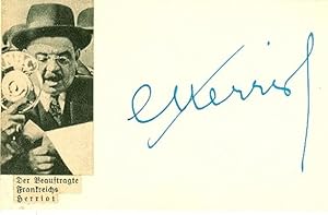 Seller image for Albumblatt mit eigenh. U. ( EHerriot") und alt montiertem Portrait (Zeitungsausschnitt). for sale by Kotte Autographs GmbH