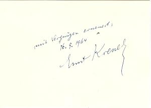 Seller image for Albumblatt mit beidseitigem eigenh. Namenszug. for sale by Kotte Autographs GmbH