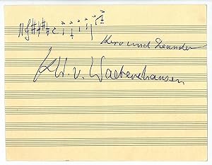 Immagine del venditore per Eigenh. musikalisches Albumblatt mit U. venduto da Kotte Autographs GmbH