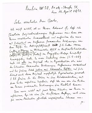 Bild des Verkufers fr Eigenh. Brief mit U. und eh. Briefkarte mit U. zum Verkauf von Kotte Autographs GmbH