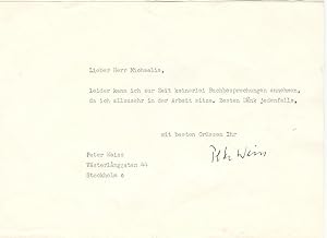 Bild des Verkufers fr Ms. Brief mit eigenh. U. zum Verkauf von Kotte Autographs GmbH