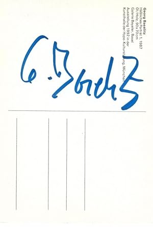 Seller image for Kunstpostkarte mit eigenh. U. verso ( G. Baselitz"). for sale by Kotte Autographs GmbH