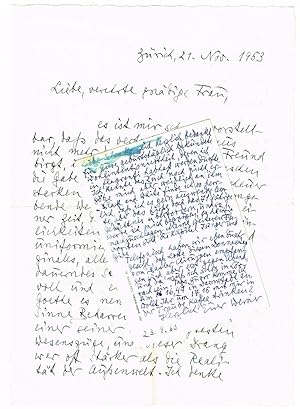 Seller image for Teilnachla mit Briefen von und an W. B., einem Gedichtmanuskript u. a. for sale by Kotte Autographs GmbH