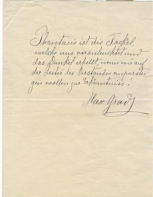 Seller image for Eigenh. Albumblatt mit U. ( Max Grad"). for sale by Kotte Autographs GmbH