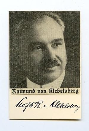 Imagen del vendedor de Albumblatt mit eigenh. U. ( Prof. Dr. R. v. Klebelsberg") und alt montiertem Portrait (Zeitungsausschnitt). a la venta por Kotte Autographs GmbH