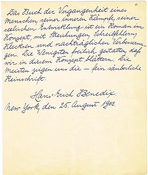 Bild des Verkufers fr Eigenh. Albumblatt mit U. zum Verkauf von Kotte Autographs GmbH