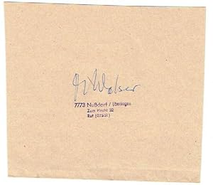 Imagen del vendedor de Albumblatt mit eigenh. U. ( MWalser"). a la venta por Kotte Autographs GmbH