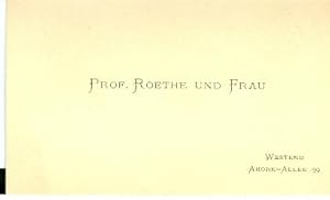 Bild des Verkufers fr Gedruckte Visitenkarte. zum Verkauf von Kotte Autographs GmbH