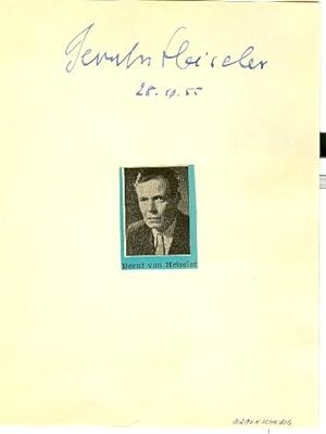 Imagen del vendedor de Albumblatt mit eigenh. Namenszug und montiertem Portrait (Zeitungsausschnitt). a la venta por Kotte Autographs GmbH