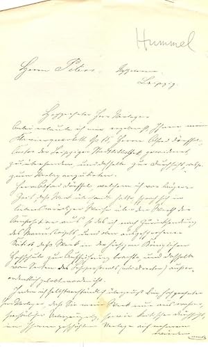 Eigenh. Brief mit U. de Komponist und Dirigent (1855-1928).: (1878) | Kotte Autographs GmbH