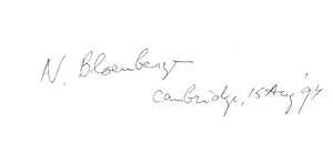 Seller image for Albumblatt mit eigenh. U. ( N. Bloembergen"). for sale by Kotte Autographs GmbH