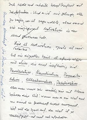 Imagen del vendedor de Eigenh. Manuskript (Fragment) ohne U. a la venta por Kotte Autographs GmbH