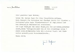 Immagine del venditore per Ms. Brief mit eigenh. U. venduto da Kotte Autographs GmbH