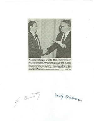 Bild des Verkufers fr Albumblatt mit eigenh. U. ( G. Binnig"). zum Verkauf von Kotte Autographs GmbH