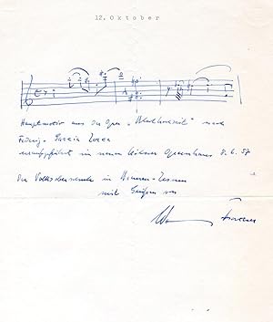 Seller image for Eigenh. musikalisches Albumblatt mit U. for sale by Kotte Autographs GmbH