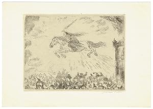 Bild des Verkufers fr L Ange Exterminateur (The Exterminating Angel), drypoint and etching, 1889, on japon paper, signed. zum Verkauf von Kotte Autographs GmbH