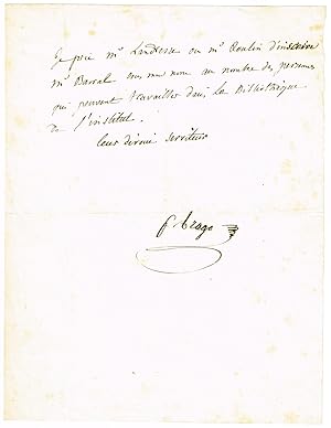 Imagen del vendedor de Eigenh. Schriftstck mit U. ("F. Arago"). a la venta por Kotte Autographs GmbH