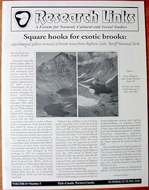 Seller image for Square Hooks for Exotic Hooks: Experimental Gillnet Removal of Brook Trout from Bighorn Lake, Banff National Park. Essay in Research Links- A Forum for Natural, Cultural and Social Studies., Summner/Autumn 2000. for sale by Ken Jackson