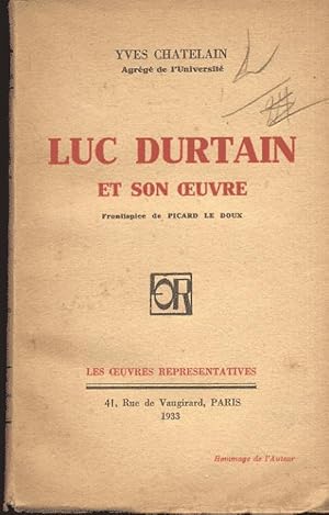 Imagen del vendedor de Luc Durtan et son oeuvre. a la venta por L'ivre d'Histoires