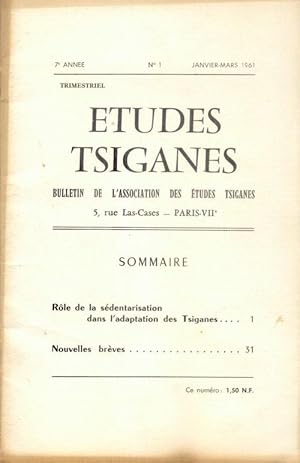 Etudes Tsiganes. Bulletin de l'Association des Etudes Tsiganes. 7e année - n°1 - Janvier-Mars 1961