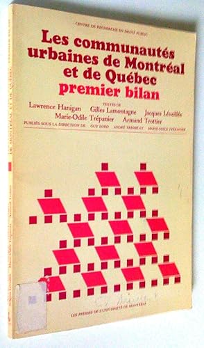 Seller image for Les communauts urbaines de Montral et de Qubec: premier bilan. Journe d'tude du 27 novembre 1974 for sale by Claudine Bouvier