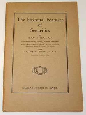 Seller image for The Essential Features of Securities for sale by Alanpuri Trading