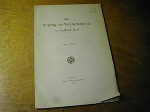Seller image for Zum Ursprung der Vermgenshaftung im deutschen Recht for sale by Antiquariat Fuchseck