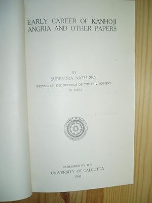 Seller image for Early Career of Kanhoji Angria and Other Papers for sale by Expatriate Bookshop of Denmark