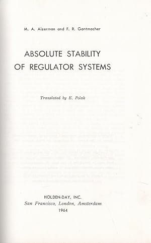 Seller image for Absolute Stability of Regulator Systems for sale by Mr Pickwick's Fine Old Books