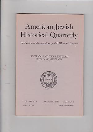 Bild des Verkufers fr American Jewish Historical Quarterly. Publication of the American Jewish Historical Society Volume LX , March 1971, Number 3 zum Verkauf von Meir Turner