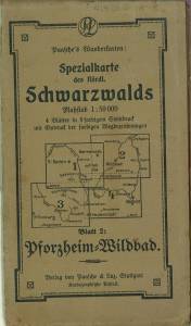 Spezialkarte des Nördl. Schwarzwalds. Maßstab 1 : 50 000. 4 Blätter in 8 farbigem Steindruck mit ...