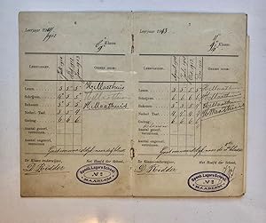 [School book MAATHUIS, HAARLEM] `Schoolboekje' voor Hendrik Maathuis, geb. 1902, van de Openbare ...