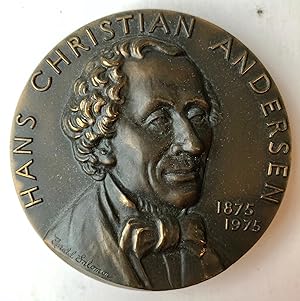 [Medal, Penning, ANDERSEN] Bronzen penning met buste Hans Christian Andersen, 1875-1975, ontwerp ...