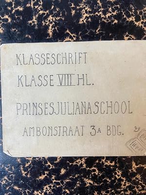 [INDONESIA, INDIË, SCHOOL BANDOENG IN 1949] `Klasseschrift klasse VIII HL, Prinses Julianaschool,...
