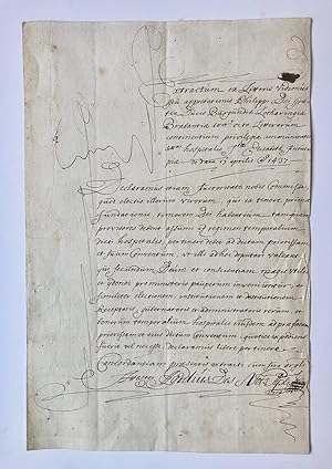 [Manuscript 1709, Belgium, Antwerp, Antwerpen] Uittreksel uit een goedkeuringsbrief van Philips v...