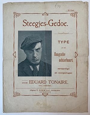 [Magazine, music, The Hague] TONAIRE, HAAGSE ACHTERBUURT, MUZIEK--- Muziekblad 'Steegjes-gedoe, t...