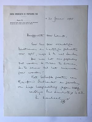 [Manuscript ca 1965] Letter of K. Kasteel, d.d. 1965, to Ernst Lampe. Manuscript, 1 p.