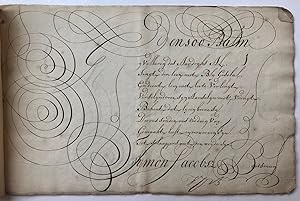 [Calligraphy, Bootsman, Kalligrafie] Tien bladen kalligrafie van de hand van Symon Jacobsz. Boots...
